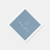 Dusty Blue Monogram Wedding Crest Servet (Hoek)