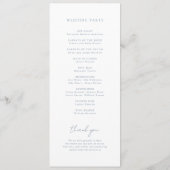 Dusty Blue Monogram Wedding Programma (Achterkant)