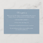 Dusty Blue Monogram Wreath Reception Wedding Informatiekaartje (Achterkant)