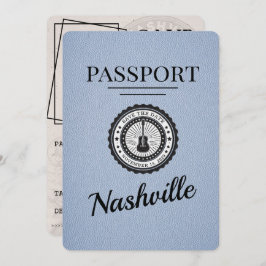 Dusty Blue Nashville Passport Bewaar de datum Save The Date