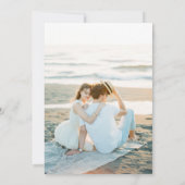 Dusty Blue Navy Champagne Ivoor Chic Photo Wedding Save The Date (Achterkant)