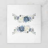 Dusty Blue Navy Champagne Ivoor Floral Wedding Pla (Buitenkant ongevouwen)