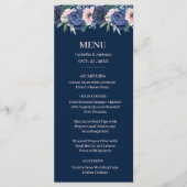 Dusty Blue Navy Champagne Ivoor Wedding Menu (Voorkant)