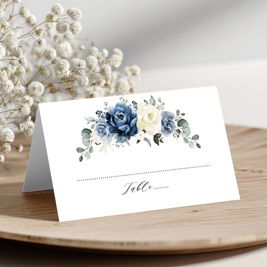 Dusty Blue Navy Champagne Ivory Floral Wedding
