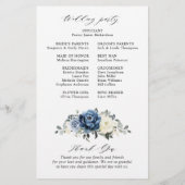 Dusty Blue Navy Champagne Ivory Wedding Programme (Dos)