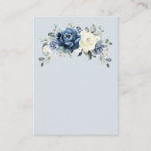 Dusty Blue Navy Champagne Ivory Wedding Reception Informatiekaartje (Achterkant)
