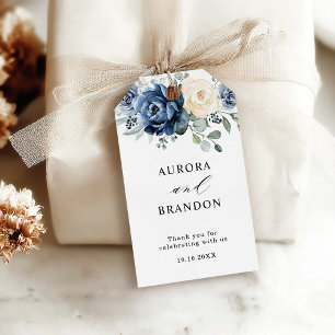 Dusty Blue Navy Champagne Wedding Gift Labels Cadeaulabel
