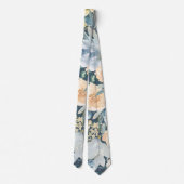 Dusty Blue Navy Flowers Rose Floral Cravate (Dos)