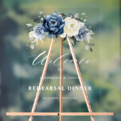 Dusty Blue Navy Ivory Rehearsal Dinner Welcome (Neutre)
