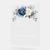 Dusty Blue Navy Ivory Rehearsal Dinner Welcome (Angle)