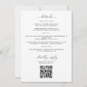 Dusty Blue Navy pioen alles in 1 QR Code bruiloft Kaart (Achterkant)