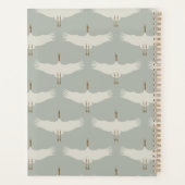 Dusty Blue Neutral Birds Swans Art Déco Monogramme (Dos)