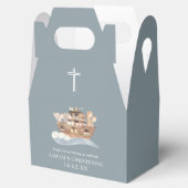 Dusty Blue Noah's Ark Christening Gable Bedankdoosjes (Geopend)
