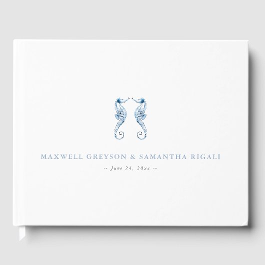 Dusty Blue Ocean Wedding Gastenboek (Voorkant)