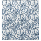 Dusty Blue Octopus Design Douche rideau (Devant)