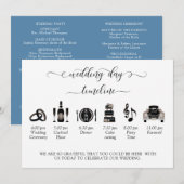 Dusty Blue (of ander) Wedding Program - Tijdlijn (Voorkant / Achterkant)
