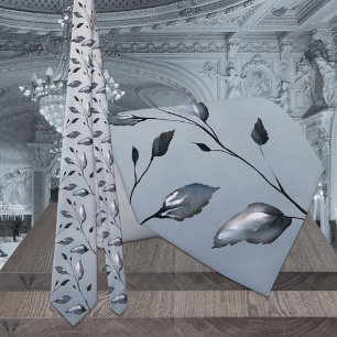 Dusty Blue Ombre Greenery Wedding Stropdas