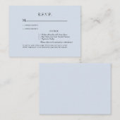 Dusty Blue Options Bruiloft RSVP Behuizing Informatiekaartje (Voorkant / Achterkant)