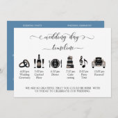 Dusty Blue (ou autre) programme de mariage -Timeli (Devant / Derrière)