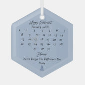 Dusty Blue Pagoda kerstboom pensioen Glas Ornament (Voorkant)