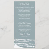 Dusty Blue Palm Tree Beach Programmes de mariage (Dos)