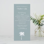Dusty Blue Palm Tree Beach Programmes de mariage (Debout devant)