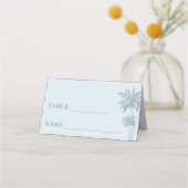Dusty Blue Palm Tree Boho Beach Trouwtafel (Voorkant)