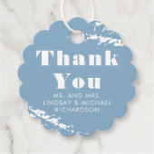 Dusty Blue Pampas Grass Dank je Bedankjes Labels (Voorkant)