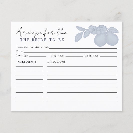 Dusty Blue Parfait Fête des mariées de poire Carte (Devant)