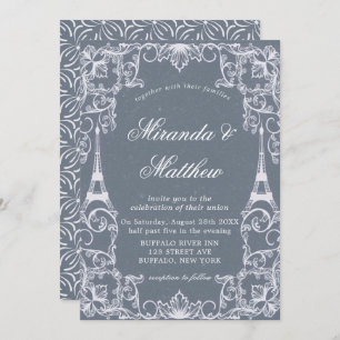Dusty Blue Paris France Theme Wedding