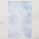 Dusty Blue Pastel Pink hydrangeas Mariage Menu (Dos)