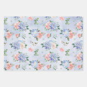 Dusty Blue Pastel Pink hydrangeas Wedding Inpakpapier Vel (Voorkant 2)