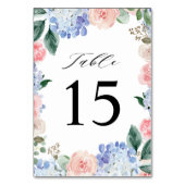 Dusty Blue Pastel Pink hydrangeas Wedding Kaart (Achterkant)