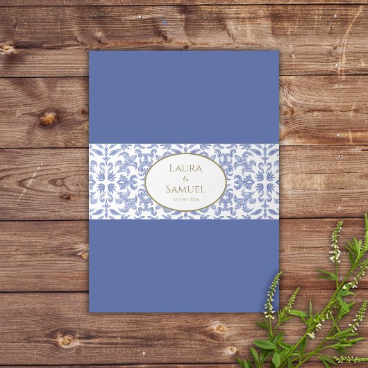Dusty Blue  Pattern Uitnodigingen Wikkel