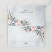Dusty Blue Peach Blush Botanical Floral Wedding (Buitenkant ongevouwen)