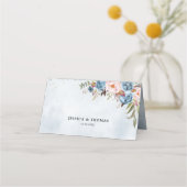 Dusty Blue Peach Blush Botanical Floral Wedding (Achterkant)