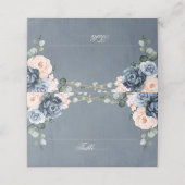 Dusty Blue Peach Blush Geometric Floral Wedding (Buitenkant ongevouwen)
