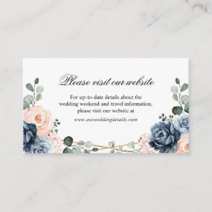 Dusty Blue Peach Blush Wedding Website - Enc Informatiekaartje