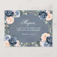 Dusty Blue Peach Blush zal je zijn mijn Bridesmaid
