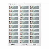 Dusty Blue Peach Green Wedding Etiket (Full Sheet)