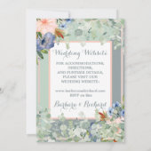 Dusty Blue Peach Green Wedding Kaart (Achterkant)