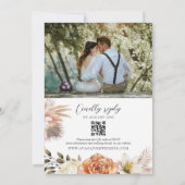 Dusty Blue Peach Mariage QR Invitation (Dos)