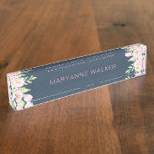 Dusty Blue Peonies plaque d'identification personn (Taille)