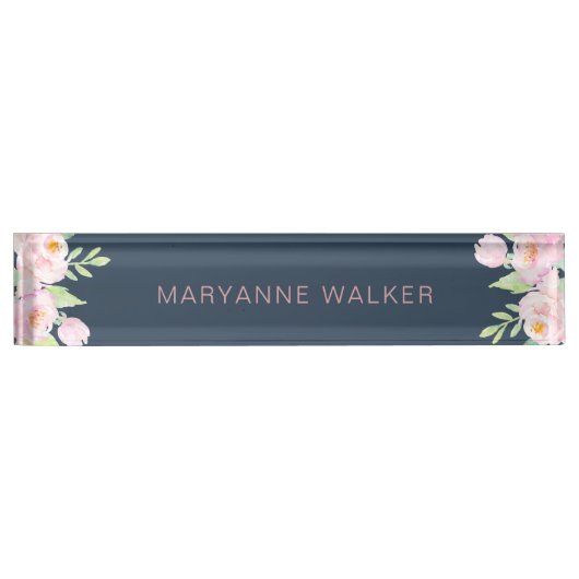Dusty Blue Peonies plaque d'identification personn (Devant)