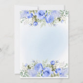 Dusty Blue Peony Blossom Bridesmaids Luncheon Kaart (Achterkant)