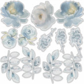 Dusty Blue Peony Bouquet Creator Set van Stickers (Voorkant)