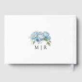 Dusty Blue Peony Floral Mariage Livre d'or (Verso)