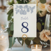 Dusty Blue Perfect Pear Mariage Numéro de table