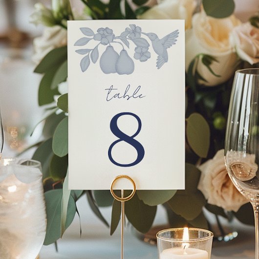 Dusty Blue Perfect Pear Mariage Numéro de table