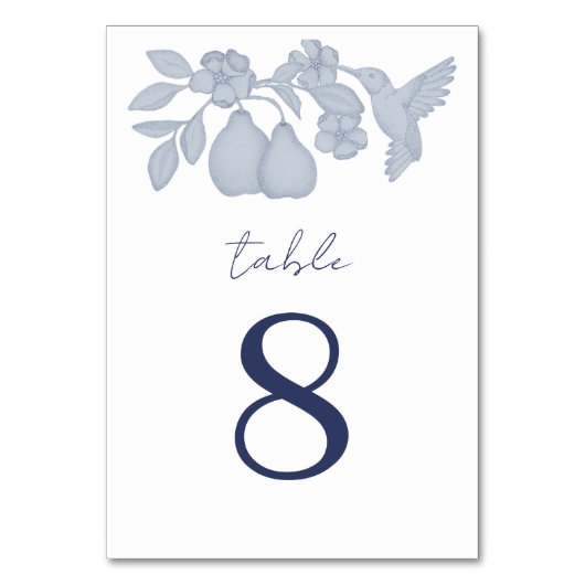 Dusty Blue Perfect Pear Mariage Numéro de table (Par défaut)